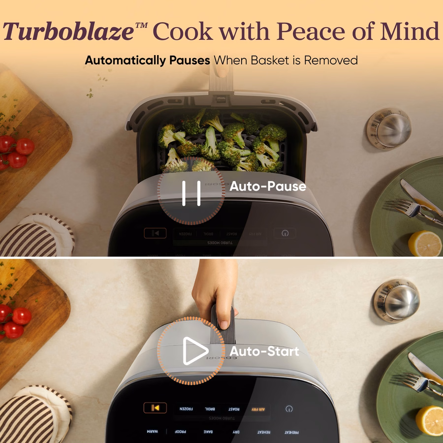 Vzduchová fritéza TurboBlaze™ 6.0 Quart – světle šedá