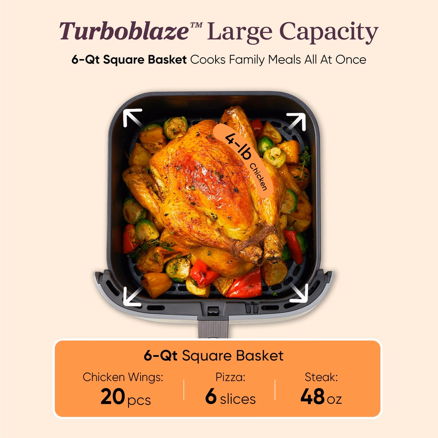 Vzduchová fritéza TurboBlaze™ 6.0 Quart – světle šedá